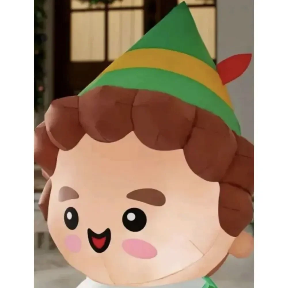LED‎ Stylized Buddy the Elf with Banner Christmas Airblown Inflatable 3.5 Ft.